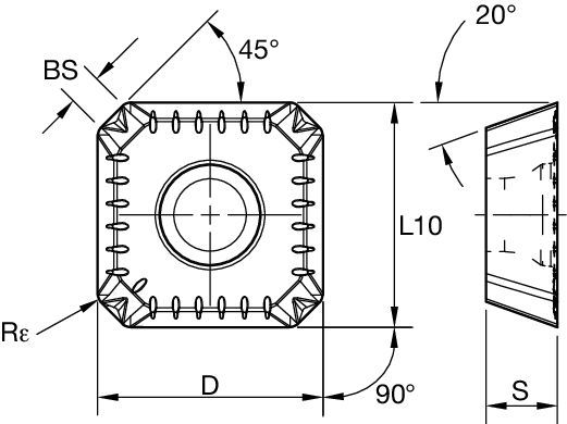Inserto SEKT-GP2 para Fresamento - Imagem 2