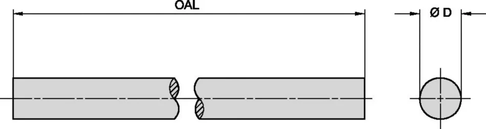 retificadas para tolerância h6 (Métrica).