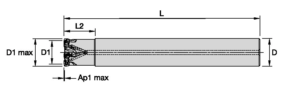 tipo End Mill com haste cilíndrica